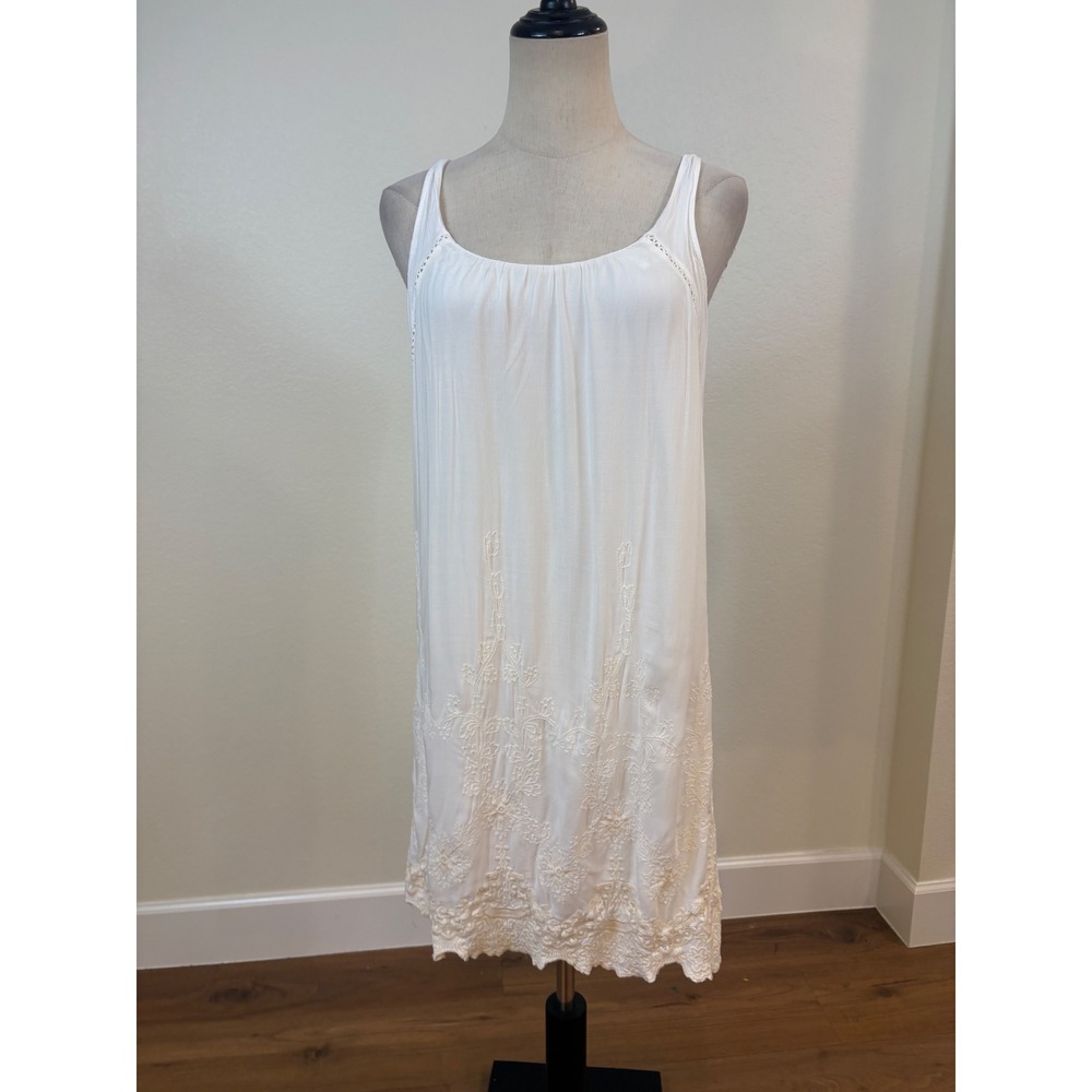 Boho Shift Dress Women S White Embroidered Lace Cottagecore Fairy Peasent beach